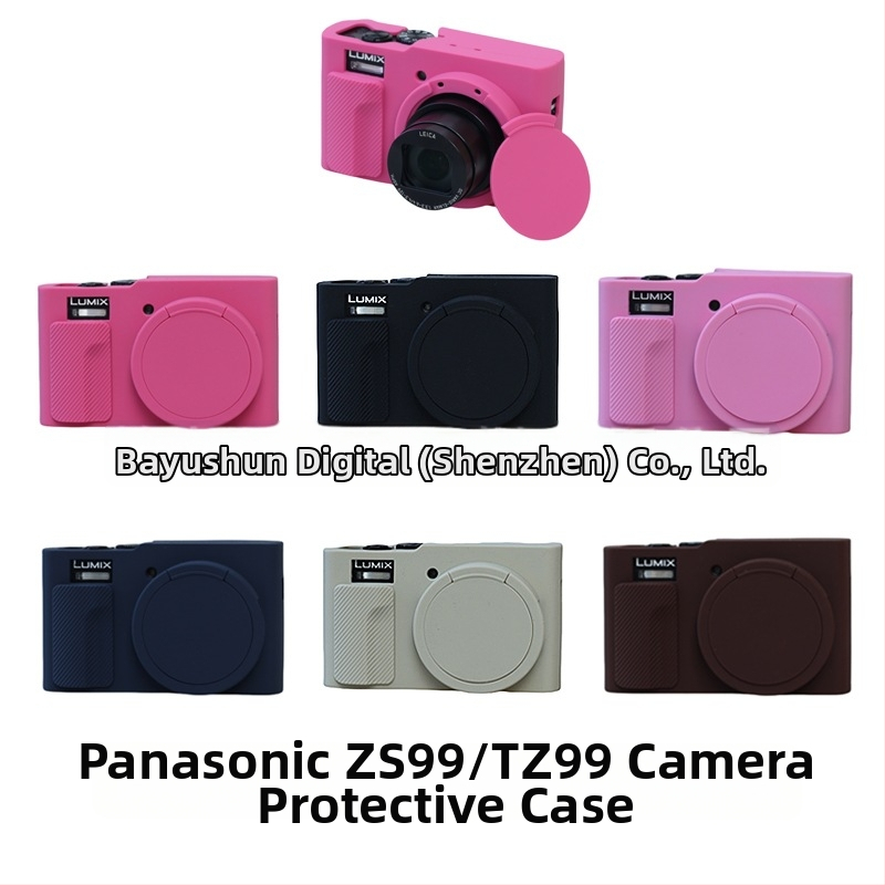 Silikónové ochranné puzdro pre Panasonic ZS99/TZ99 — mäkký silikón, kompatibilný s ZS99 a TZ99, hmotnosť 60 g, uvedené na trh v roku 2025.
