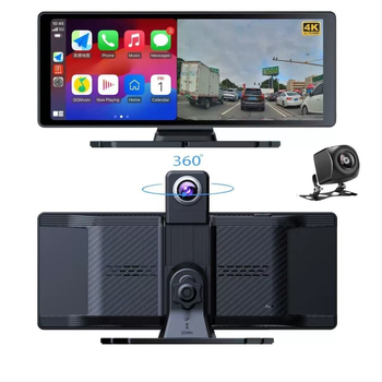 CarPlay dash kamera s 4K predným a zadným duálnym záznamom, montáž do stredovej konzoly, 140° uhol, 2160P rozlíšenie, WiFi