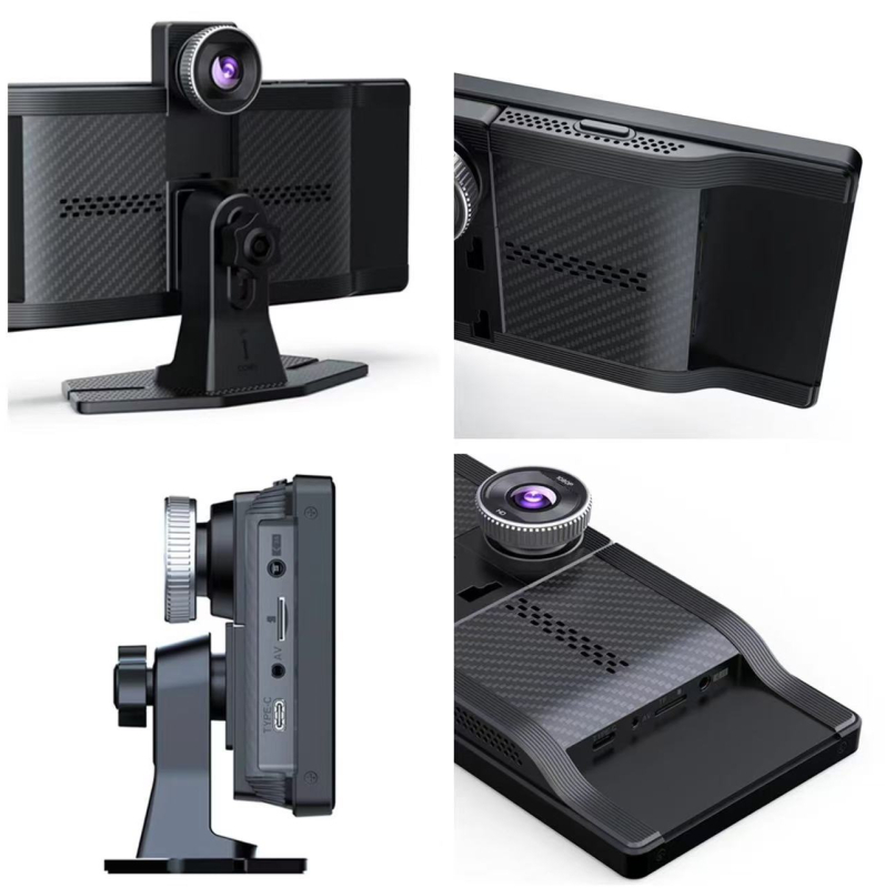 CarPlay dash камера с преден/заден 4K запис, монтиран в централната конзола, 140° широк ъгъл, 2160P резолюция, WiFi