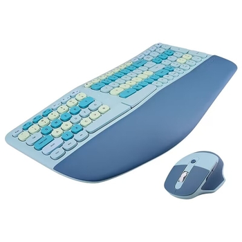 mofii Ergonomski kožni držač dlana – bežični set tipkovnice i miša, 1600 DPI optički senzor, USB sučelja za tipkovnicu i miša, kompatibilan s notebookom