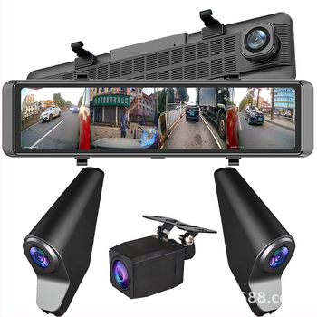 Auto retrovizor dashcam s prednjim i stražnjim dualnim objektivima, 1080p, 170° kut gledanja, petlja snimanja, nadzor parkiranja, dodirni zaslon