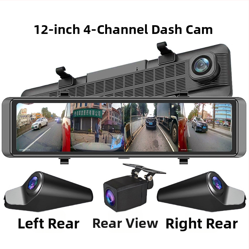 Auto retrovizor dashcam s prednjim i stražnjim dualnim objektivima, 1080p, 170° kut gledanja, petlja snimanja, nadzor parkiranja, dodirni zaslon