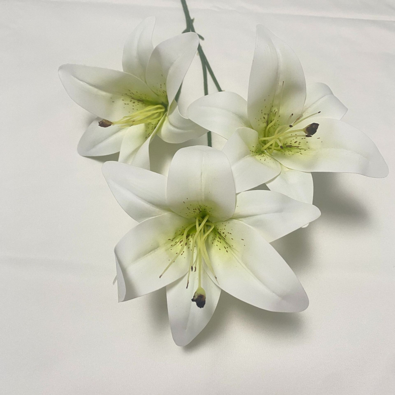 Xin Yuda 3-Head Silk Lily umjetni cvijet - 3D ispis, svadbena dekoracija za interijer, podna dekoracija
