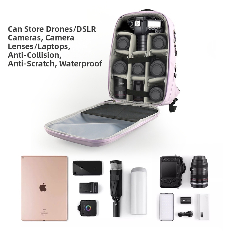 Batoh na fotoaparát z polyesteru, EVA podšívka, priedušný a vodeodolný, vhodný pre DSLR a bezzrkadlovky