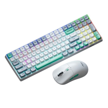 AOC GKM100 Ασύρματο σετ μηχανικού πληκτρολογίου και ποντικιού τριών λειτουργιών — 2.4G ασύρματο, Bluetooth, Hot-Swappable, 1600 DPI