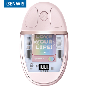 Διαφανής ασύρματο οπτικό ποντίκι για iPad, Bluetooth + 2.4G, 1000DPI, USB-C, 3 κουμπιά, επαναφορτιζόμενο