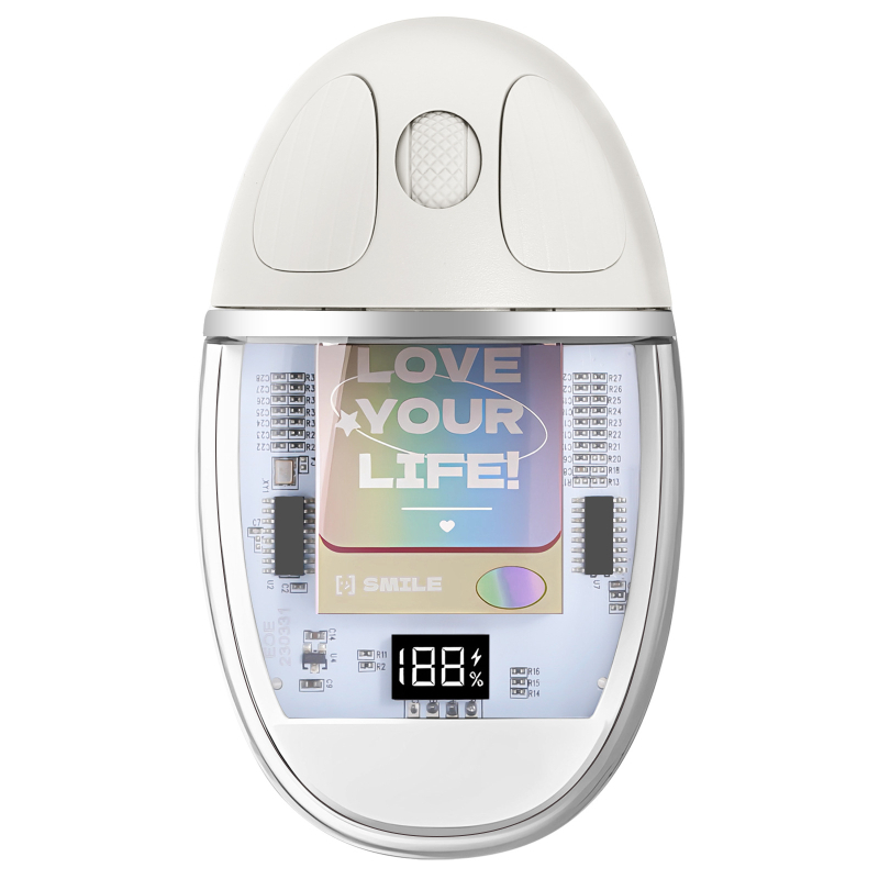 Διαφανής ασύρματο οπτικό ποντίκι για iPad, Bluetooth + 2.4G, 1000DPI, USB-C, 3 κουμπιά, επαναφορτιζόμενο