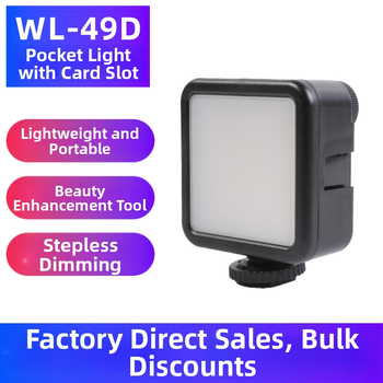 Prenosné LED plná svetla pre živé vysielanie a video, stolná štvorcová lampička, ručné ovládanie, pod 10W, 5500K