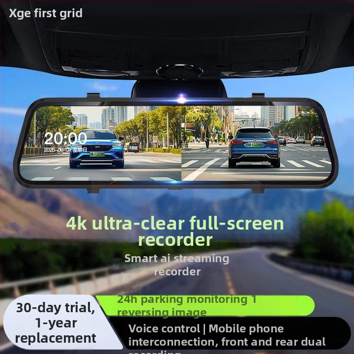Automobilová kamera s prednou a zadnou duálnou šošovkou, 2160p, 5MP, 256GB, Wi-Fi