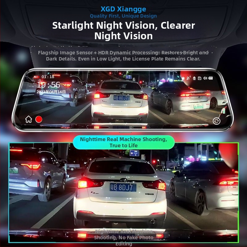 Automobilová kamera s prednou a zadnou duálnou šošovkou, 2160p, 5MP, 256GB, Wi-Fi
