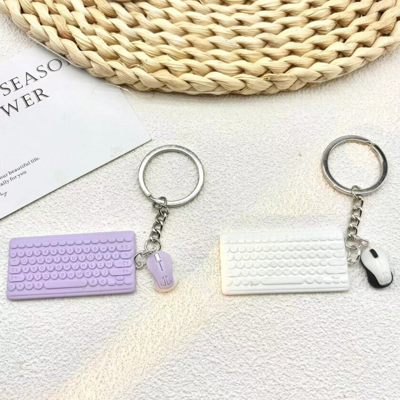 Set privjesaka za ključeve: mini tipkovnica i miš, smola, sladak stil
