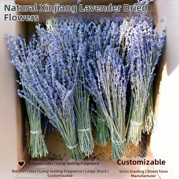 Levanduľový buket zo sušených kvetov, prírodný, bez farbenia, sušené kvety s vetvičkami, vhodné na vrecúška a aromoterapiu, balené v OPP vrecku