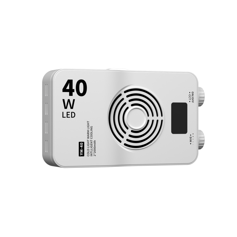 YM-40 fotografija dopunsko svjetlo s dvostrukom temperaturom boje, prijenosno ručno svjetlo u džepu, 10-50W, ugrađena baterija 7,4V