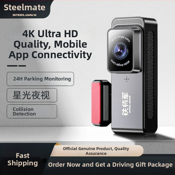 4K dash kamera su 120° matymo kampu, SD kortelės saugojimas, judesio aptikimas, be ekrano