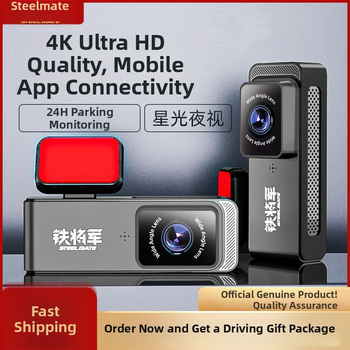 4K dash kamera su 120° matymo kampu, SD kortelės saugojimas, judesio aptikimas, be ekrano