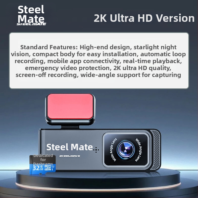 4K dash kamera su 120° matymo kampu, SD kortelės saugojimas, judesio aptikimas, be ekrano