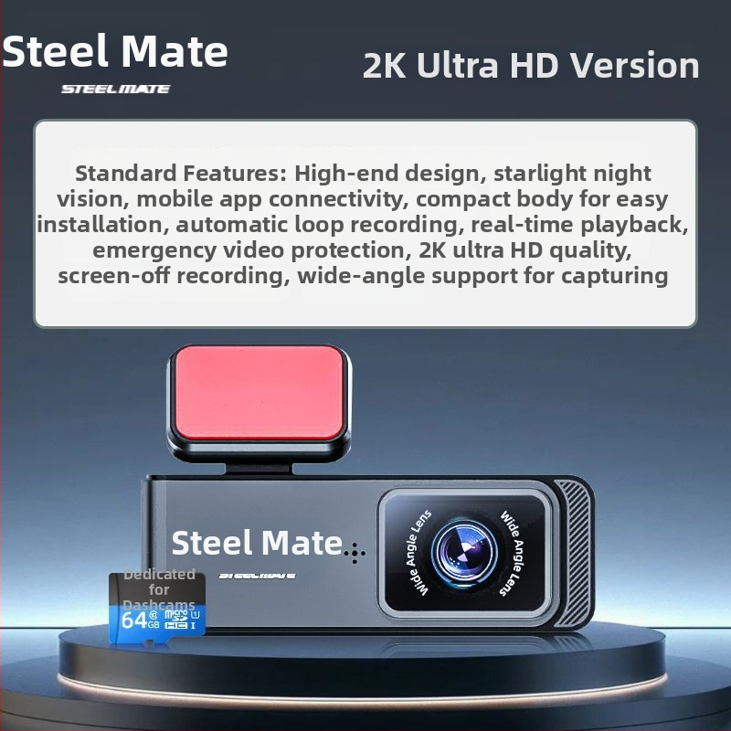 4K dash kamera su 120° matymo kampu, SD kortelės saugojimas, judesio aptikimas, be ekrano