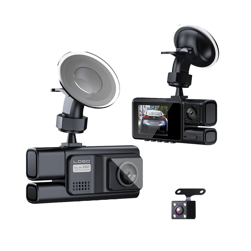 Tryjų objektyvų automobilinis vaizdo registratorius 1080P, parkavimo stebėjimas, Wi-Fi, naktinis matymas, 170° platus kampas