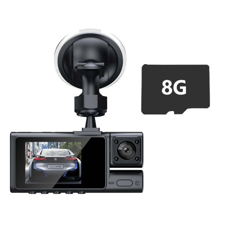 Tryjų objektyvų automobilinis vaizdo registratorius 1080P, parkavimo stebėjimas, Wi-Fi, naktinis matymas, 170° platus kampas