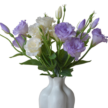 Buchet artificial de eustomă cu 3 capete pentru nunți și decor pentru casă, accesorii florale pentru fotografierea mesei (Material: floare de mătase, Meșteșug: Șabloane, Varietate: Altul, Scop: Altul)