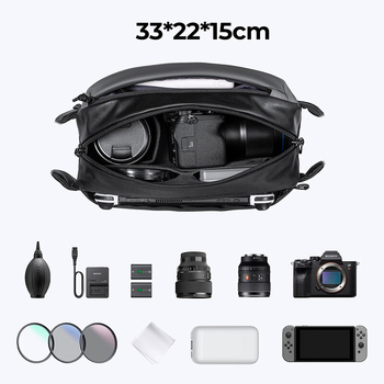 K&F Concept Fuji be veidrodžio fotoaparato krepšys su crossbody diržu – Fotografijos rinkinys