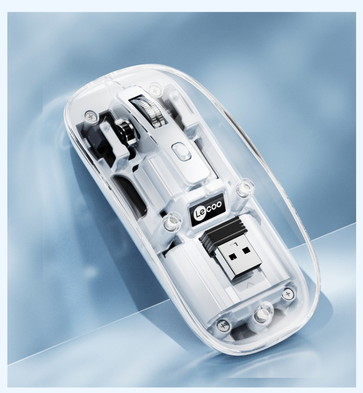 Mouse optic wireless Bluetooth în modul dual, 1200 DPI, USB, 3 butoane, pentru calculatoare desktop