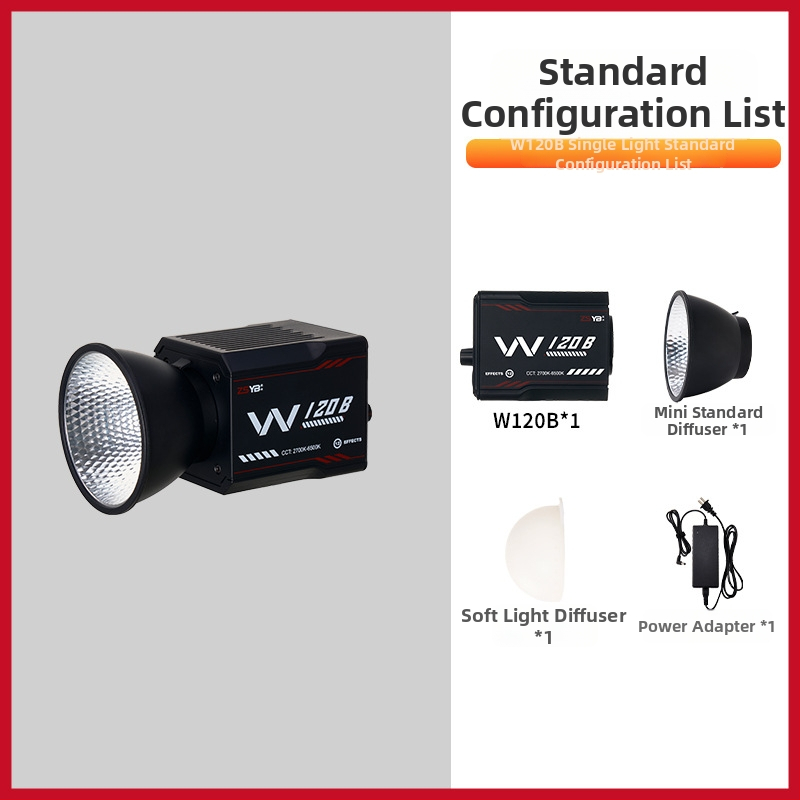 Prenosné vonkajšie osvetlenie pre fotografovanie — COB LED 100W, 24V, ručné použitie, tri teploty farieb