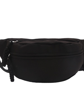 Geantă pentru piept din pânză, stil urban simplu, deschidere cu fermoar, buzunar laminat cu fermoar, buzunar intern cu patch, primăvara 2025