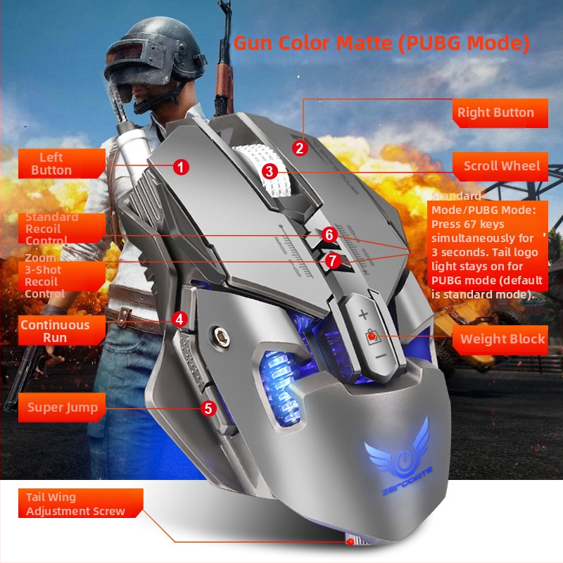 Zero Point G9 кабелна гейминг механична мишка - 3200 DPI, 7 бутона, USB