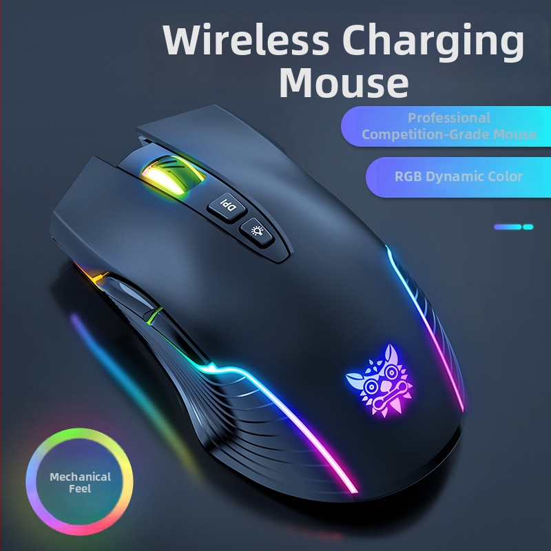 ONIKUMA bezdrôtová optická herná myš, 7 tlačidiel, 2.4G bezdrôtové pripojenie, USB nabíjanie, RGB podsvietenie, kompatibilná s PC