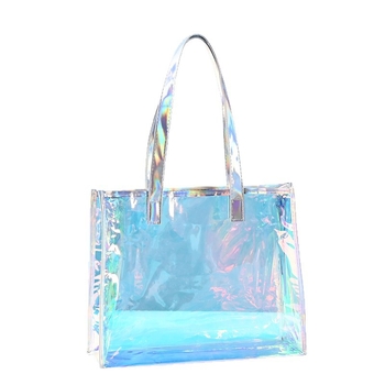 Geantă tote din PVC cu laser – capacitate mare, margini cu laser, personalizare cu grosime dublă