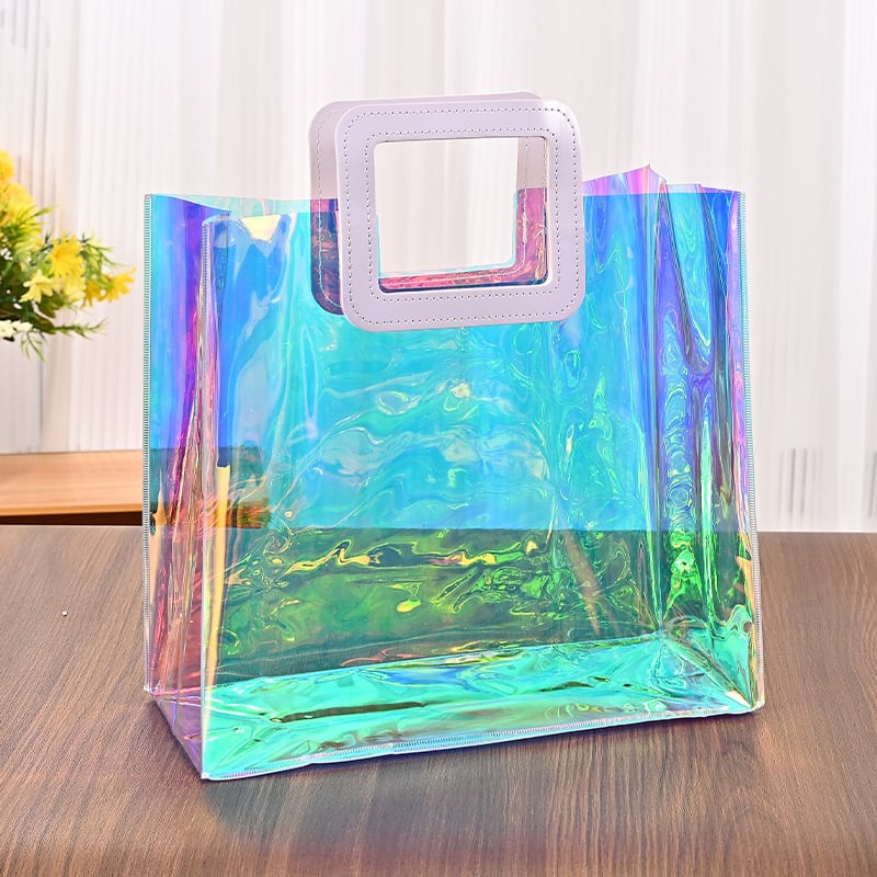 Geantă tote din PVC cu laser – capacitate mare, margini cu laser, personalizare cu grosime dublă