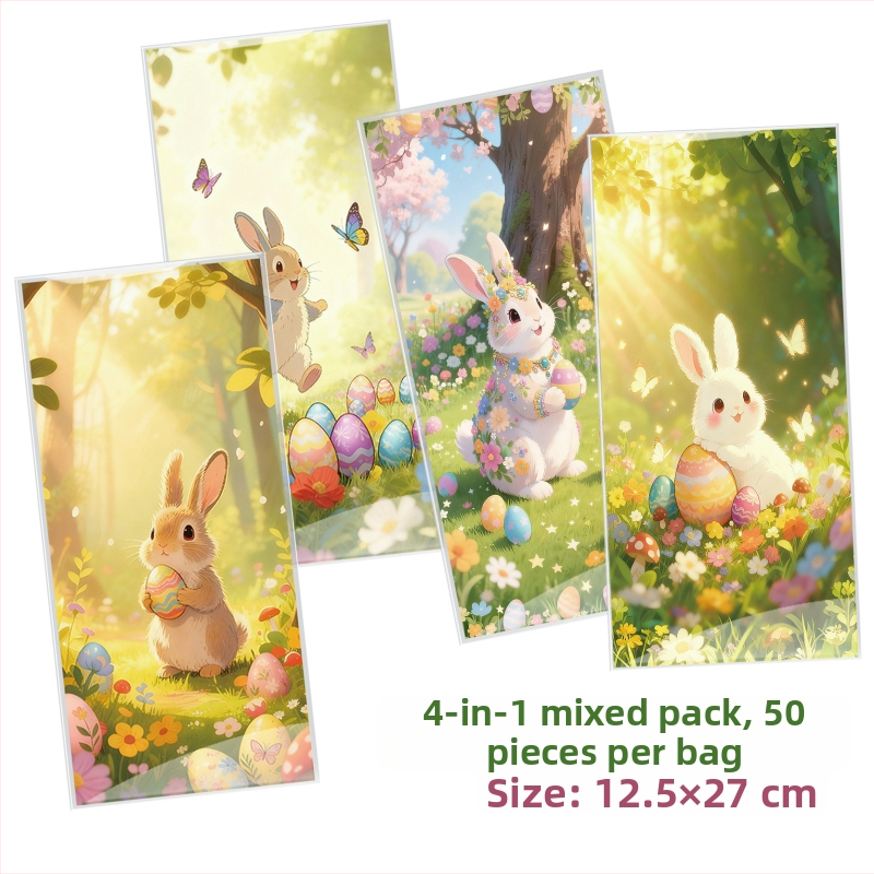 3D kiškio saldumynų pakuotės maišelis, plastikas, laminavimas, logotipo spauda, kasdieniam naudojimui, Youze