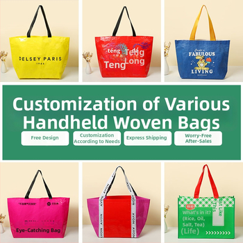 Geantă tote din plasă țesută Kedian, cu logo personalizat, reclamă laminată, capacitate mare, geantă universală pentru cadouri și cumpărături