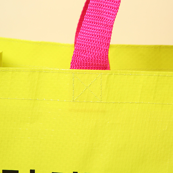 Geantă tote din plasă țesută Kedian, cu logo personalizat, reclamă laminată, capacitate mare, geantă universală pentru cadouri și cumpărături