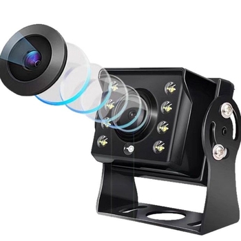 DN02 atbulinės eigos kamera, 1080P AHD, 12V, 45° reguliuojamas kampas, skirta sunkvežimiams, komerciniam transportui ir statybos technikai