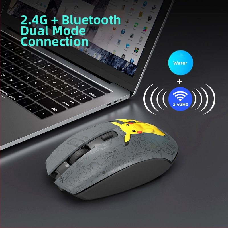 Optická bezdrôtová myš s dvomi režimami 2.4G a Bluetooth, 1000dpi, 4 tlačidlá, ergonómia, kompatibilná s desktopom, logo prispôsobenie