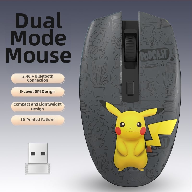 Optická bezdrôtová myš s dvomi režimami 2.4G a Bluetooth, 1000dpi, 4 tlačidlá, ergonómia, kompatibilná s desktopom, logo prispôsobenie