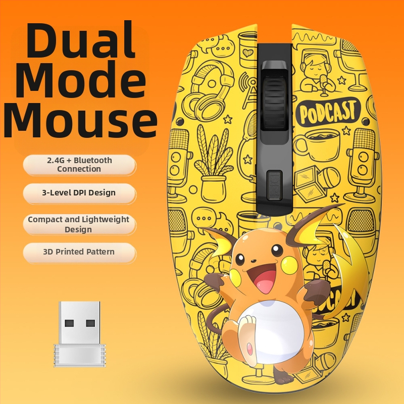 Optická bezdrôtová myš s dvomi režimami 2.4G a Bluetooth, 1000dpi, 4 tlačidlá, ergonómia, kompatibilná s desktopom, logo prispôsobenie