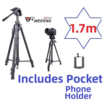 Weifeng WT3560 DSLR τρίποδο με κεφαλή 3D PTZ, αλουμινίου κράμα, φορτίο 2-5 kg, γρήγορη πλάκα απελευθέρωσης