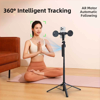 Kensouya Inteligentný gimbal s Rozpoznávaním Tváre a 360° Sledovaním na Statíve — Hliníková zliatina telo, 360° horizontálne a vertikálne otáčanie, automatické sledovanie pri zapnutí, hmotnosť ~480 g