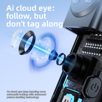 Kensouya Inteligentný gimbal s Rozpoznávaním Tváre a 360° Sledovaním na Statíve — Hliníková zliatina telo, 360° horizontálne a vertikálne otáčanie, automatické sledovanie pri zapnutí, hmotnosť ~480 g