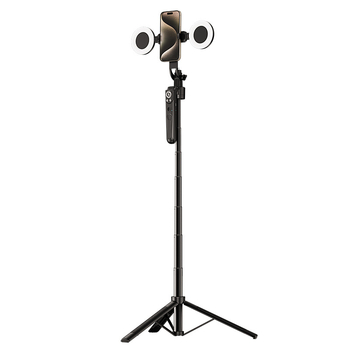 Kensouya Inteligentný gimbal s Rozpoznávaním Tváre a 360° Sledovaním na Statíve — Hliníková zliatina telo, 360° horizontálne a vertikálne otáčanie, automatické sledovanie pri zapnutí, hmotnosť ~480 g