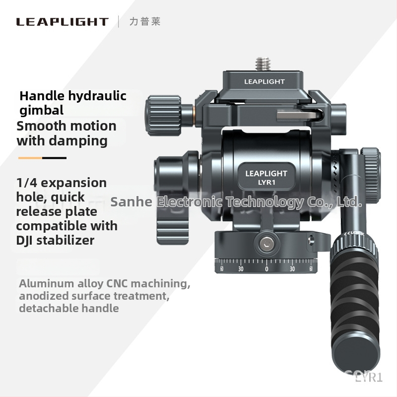 LEAPLIGHT panoramatická hydraulická hlava z hliníkovej zliatiny pre fotoaparáty a smartfóny, 360° vodorovné otáčanie, 145° zvislé, závit 1/4-palcový