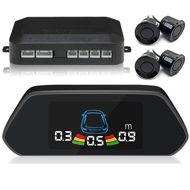 Vizuālais atpakaļ parkēšanas radars ar LCD displeju, 12V barošanas avots, 4 sensori, -5°C līdz 60°C darba temperatūra – Precīza detektēšana, Droša stāvvieta