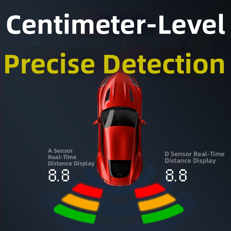 Vizuālais atpakaļ parkēšanas radars ar LCD displeju, 12V barošanas avots, 4 sensori, -5°C līdz 60°C darba temperatūra – Precīza detektēšana, Droša stāvvieta