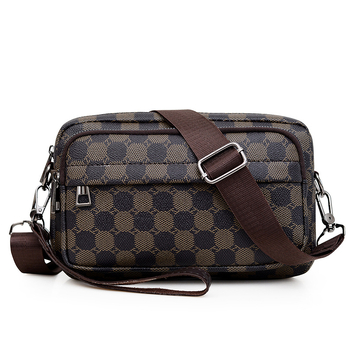Muška PU crossbody torba s geometrijskim uzorkom, poliesterska podstava, proljeće 2024