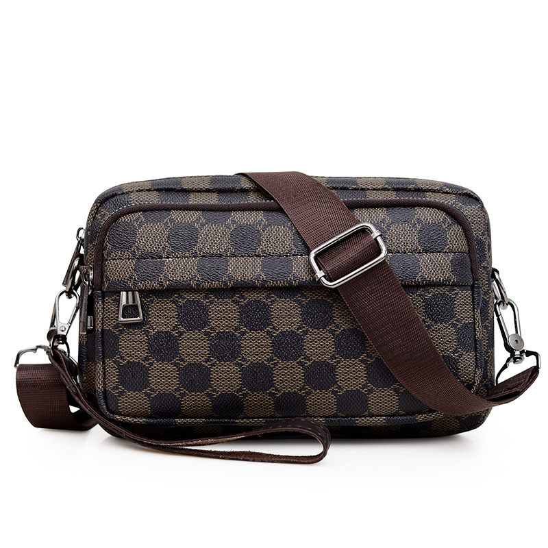 Muška PU crossbody torba s geometrijskim uzorkom, poliesterska podstava, proljeće 2024