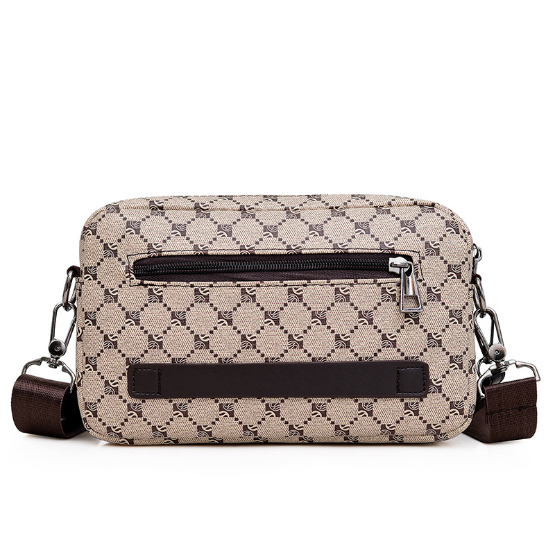 Muška PU crossbody torba s geometrijskim uzorkom, poliesterska podstava, proljeće 2024