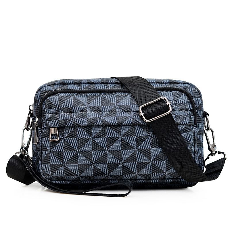 Muška PU crossbody torba s geometrijskim uzorkom, poliesterska podstava, proljeće 2024